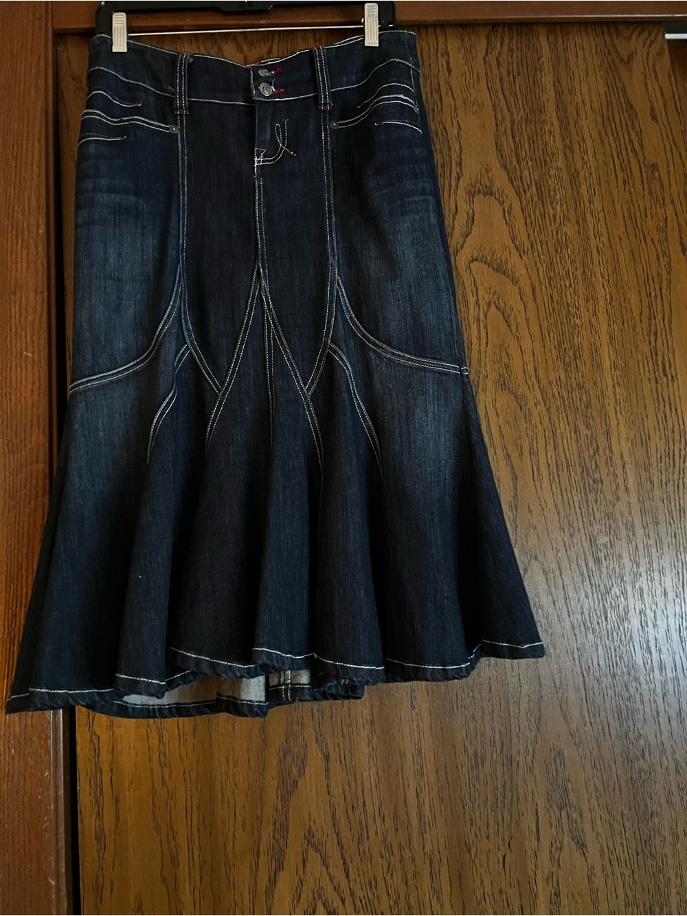 Candie's Dark Blue Denim Flared Skirt-Style Jeans